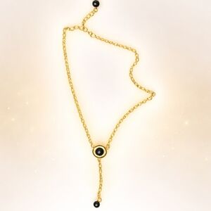 Monet Gold and Black Pendant Necklace